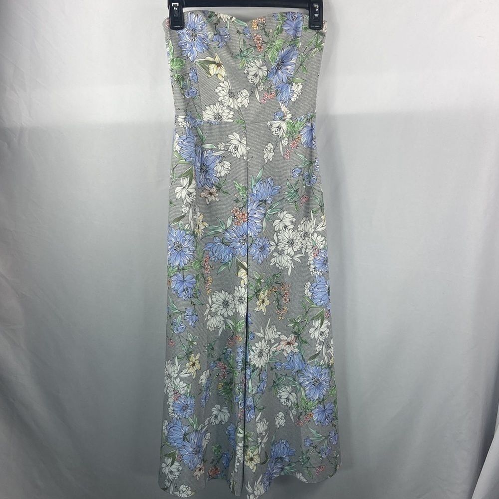 H&M Strapless Floral Wide Leg Cropped Romper - Picture 3 of 8